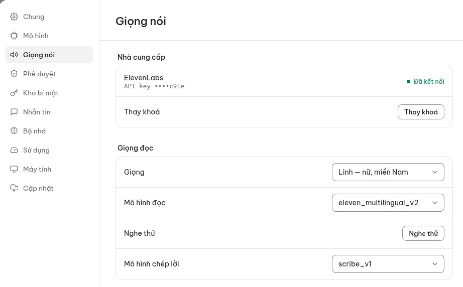 Nói chuyện bằng giọng: ảnh chụp app VNBot